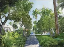  ?? COURTESY OF FOSTER + PARTNERS ?? The Pamela and Robert B. Goergen Garden on the Norton Museum’s south side will feature a series of “rooms” for outdoor sculpture.