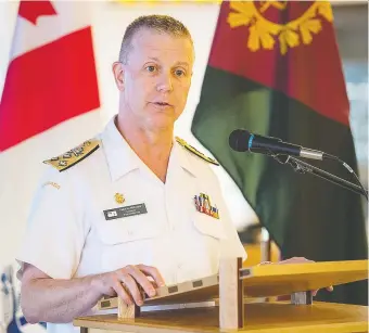  ?? ANDREW VAUGHAN/ THE CANADIAN PRESS FILES ?? Some sailors have asked why Vice-Adm. Art McDonald, commander of the Royal Canadian Navy, posts messages on Twitter mainly in English rather than in both official languages.
