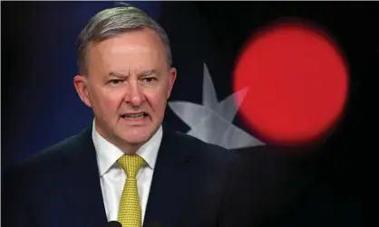  ?? Photograph: Mick Tsikas/AAP ?? In response to Paul Keating, Anthony Albanese says Labor’s policies recognise ‘where we are in 2021’ including the ‘era of strategic competitio­n’ between the US and China.