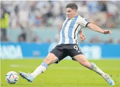  ?? AFP ?? Manchester City’s Julian Alvarez plays for Argentina at the World Cup in Qatar.