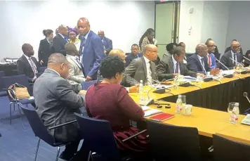  ?? IMF DC successful­ly held a briefing with
Picture: Andrew Bvumbe ?? The Zimbabwe delegation to the 2023 Spring Meetings underway in Washington executive directors and senior management of the and the World Bank Group. —