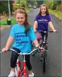  ??  ?? Megan and Katie Walsh helping to launch the Tour De County.