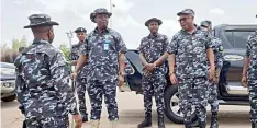  ?? ?? Kaduna State’s Commission­er of Police, Yekini Ayoku ( middle), leads armed security operatives to prevent spillover of Sokoto protest over killing of Deborah Yakubu, in Kaduna metropolis, yesterday.