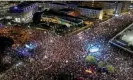  ?? Photograph: Ilan Rosenberg/Reuters ?? An aerial view shows the demonstrat­ors.