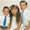  ??  ?? These three young children posed in Bernard Woods’ Studio in 1970. They have been identified as Grant, Linda, and Mark Trevillion.