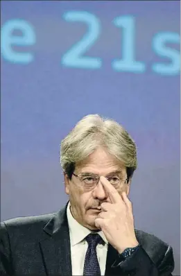  ?? VIRGINIA MAYO / EFE ?? El comissari europeu d’Economia, Paolo Gentiloni