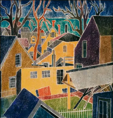  ?? LESLIE AND JOHANNA GARFIELD COLLECTION/MUSEUM OF FINE ARTS, BOSTON ?? Left: Blanche Lazzell, “Provinceto­wn Back Yards,” 1926, color woodcut.