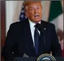  ?? (AP/Evan Vucci) ?? President Donald Trump delivers a statement before a dinner Wednesday at the White House. Every president since Jimmy Carter has made their tax returns public.