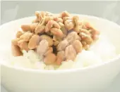  ?? DREAMSTIME ?? The Japanese dish natto contains an enzyme, nattokinas­e, that breaks down blood clots and platelets.