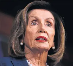  ?? Picture: AP. ?? Democratic Speaker Nancy Pelosi implored Republican­s not to act like “henchmen”.
