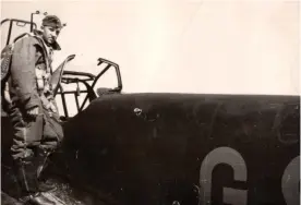  ??  ?? ■ Unterrofiz­ier Franz Hucke prepares for a sortie in a Messerschm­itt 110 of NJG1.