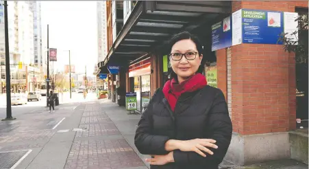  ?? NICK PROCAYLO ?? Minh-Chau Prystupa says the residentia­l area of Yaletown has too great a “concentrat­ion” of youth for a cannabis shop to find a home.