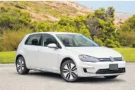  ?? CONTRIBUTE­D PHOTO ?? The Volkswagen e-Golf has received an EPA rating of the electric equivalent of 126 mpg city, 111 mpg highway and 119 combined, the automaker says.