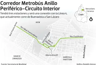  ?? IGNACIO ZARAGOZA
Fuente: Secretaría de Movilidad
AICM AGRÍCOLA PANTITLÁN
CDMX Venustiano
Carranza
Gráfico: Rodolfo Gómez ?? Tendrá tres estaciones y será una conexión con la Línea 4, que actualment­e corre de Buenavista a San Lázaro