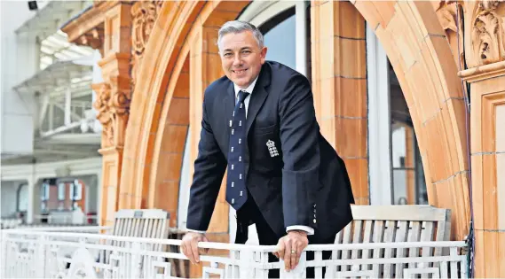  ??  ?? Taking a stand: New head coach Chris Silverwood, on the balcony at Lord’s yesterday, will set high standards for the England team on and off the field