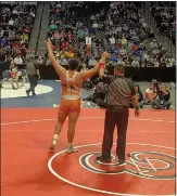  ?? PHOTO COURTESY CALEB CHRISTIANS­EN ?? Wiggins senior Laith Ibrahim secured his third straight state title in the 285-pound wrestling weight class.