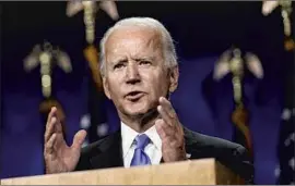  ?? Andrew Harnik Associated Press ?? PRESIDENT BIDEN, shown campaignin­g in August, wants to nearly double the top capital gains tax rate to 39.6% from 20%, according to a Bloomberg report.