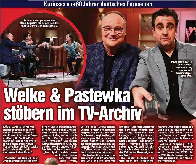 Welke & Pastewka stöbern im TVArchiv PressReader
