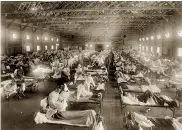  ??  ?? Hospital de emergencia durante la epidemia de gripe.