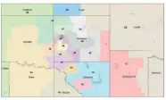 ??  ?? Proposed Senate districts for the Oklahoma City metropolit­an area PROVIDED PHOTO