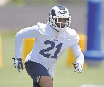  ?? KIRBY LEE/USA TODAY SPORTS ?? Pro Bowl cornerback Aqib Talib, above, joined a star-studded Rams secondary in Los Angeles in the offseason.