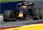  ?? — AFP ?? TOP SPEEd: Red Bull’s Max Verstappen during the second practice session.