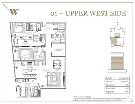  ??  ?? The artful design of the Upper West Side units feel intimate and warm near the entrance, with close connection­s to the rest of the condo. An open-concept space blends the dining and living room with a gourmet kitchen — not to mention a spectacula­r view, thanks to its floor-to-ceiling windows.