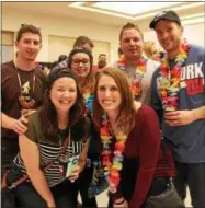  ??  ?? A group of friends from Albany, Syracuse and Boston enjoying the sixth annual Saratoga Beer Summit, held Saturday at Saratoga Springs City Center.