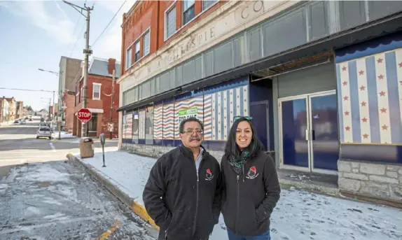  ??  ?? Top: Jackie Sobel and her father, David, in front of the vacant Gillespie department store in Jeannette. They are planning to turn the historic building into a brewery. (Andrew Rush/Post-Gazette)