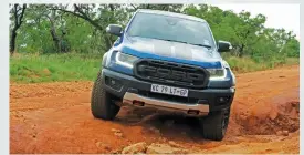  ?? Pictures: Shaun Holland ?? A BLIP IN THE ROAD. The Ford Raptor special edition takes on the gravel-and-rock terrain with no problems.