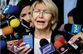  ?? FOTO ?? Luisa Ortega, fiscal de Venezuela, solicitó al Tribunal Supremo de Justicia (TSJ) retirar inmunidad de ocho magistrado­s.