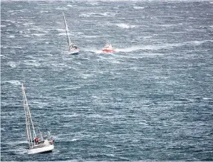  ?? PICTURE: ROB MOUSLEY ?? AT RISK: NSRI Simon’s Town’s duty crew were activated at about 7pm on Friday following reports of a yacht in difficulty offshore of Long Beach, Simon’s Town.