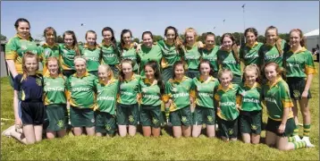  ??  ?? The Rathgarogu­e-Cushinstow­n squad before Sunday’s Division 5 Cup final in Fenagh, Co. Carlow.