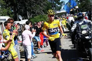  ?? (Photo Epa/Maxppp) ?? V comme Ventoux où la course à pied de Chris Froome restera dans l’histoire du Tour.