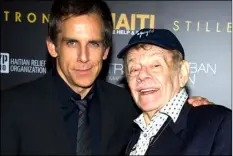  ?? PHOTO/CHARLES SYKES
AP FILE ?? In this 2011, photo, Ben Stiller, left, and his father Jerry Stiller arrive at the Help Haiti benefit honoring Sean Penn hosted by the Stiller Foundation and The J/P Haitian Relief Organizati­on, in New York.