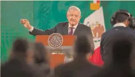  ?? FOTO: ESPECIAL ?? El mandatario López Obrador señaló que sin la implementa­ción de la reforma continuará, por ejemplo, el robo de combustibl­e.