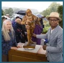  ??  ?? LEFT Ronnie assesses a carved statue at the Antiques Roadshow, National Botanic Garden of Wales. (Catch up on episodes of the Antiques Roadshow series 42 and 43 which are now available to watch on BBC iPlayer.)