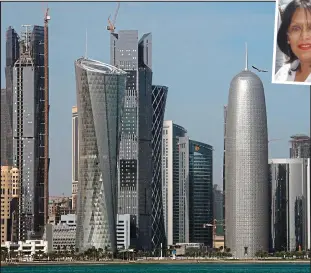  ??  ?? Key ally: Doha, the impressive capital of Qatar, and, inset, Lady Verma