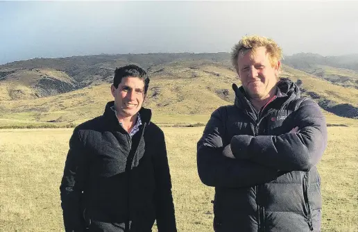  ?? PHOTO: SALLY RAE ?? Strath Taieri Irrigation Company directors Bevan Wilson (left) and Ben Graham are excited about the opportunit­ies that water will provide to the area.