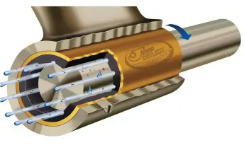  ??  ?? Inset: Wooden bearings have given way to nitrile rubber, but wooden bearings can still be found in many industrial applicatio­ns.