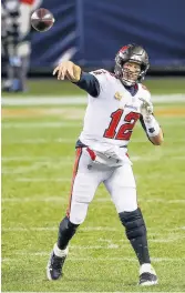  ?? KAMIL KRZACZYNSK­I/ASSOCIATED PRESS ?? Buccaneers quarterbac­k Tom Brady has had an up-anddown first season in Tampa Bay.