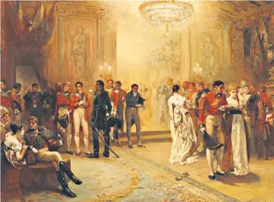  ??  ?? The Duchess of Richmond’s Ball was painted by Robert Hillingfor­d in the 1870s, decades after the battle that altered the course of European history