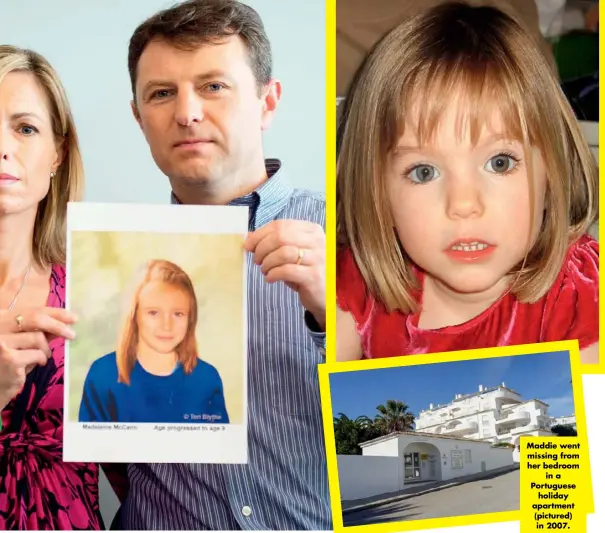  ??  ?? Maddie went missing from her bedroom in a Portuguese holiday apartment (pictured) in 2007.