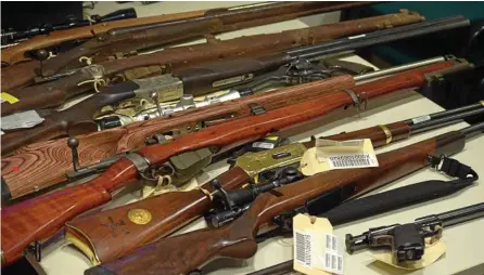  ?? PHOTO: CLAUDIA JAMBOR ?? OFF THE STREETS: The final number of guns surrendere­d under the National Firearms Amnesty has been released.