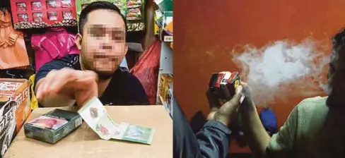  ??  ?? PENIAGA menjual rokok seludup ketika tinjauan wartawan di sekitar Kuala Lumpur. ORANG ramai membeli dan menghisap rokok seludup yang mudah didapati.