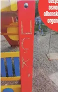  ?? ?? U Ugljaru na dečjem igralištu osvanuli natpisi albanske teroristič­ke organizaci­je OVK!