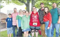  ?? JUANITA MERCER/THE TELEGRAM ?? Irene Carroll’s family and friends travelled from Labrador City to watch her cross the finish line. From left: Jordan King, Michael King, Trudy Mccarthy, Charlotte Walker, Beatrice Whittle, Irene Carroll, Dylan Carroll, Abigail Peters and Patrick...