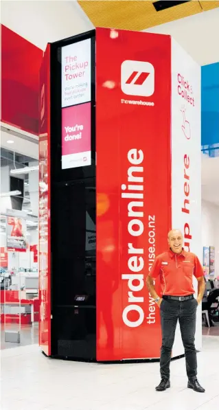  ??  ?? Pejman Okhovat says its new 5m-tall click and collect tower is one of many new initiative­s for The Warehouse.