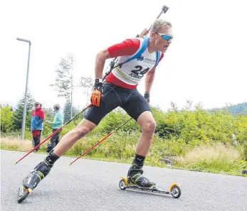  ?? FOTO: KEVIN VOIGT ?? Marvin Schumacher vom Skiclub Gosheim nahm an den Deutschen Biathlon-Meistersch­aften am Arber und in Ruhpolding in Bayern teil.