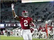  ?? GARY COSBY JR. — THE TUSCALOOSA NEWS VIA AP ?? FILE - Alabama defensive back Patrick Surtain II (2) returns an intercepti­on for a touchdown against Mississipp­i State during the second half of an NCAA college football game in Tuscaloosa, Ala., in this Saturday, Oct. 31, 2020, file photo. Alabama is No. 1 in The Associated Press college football poll for the first time this year, Sunday, Nov. 8, 2020, extending its record of consecutiv­e seasons with at least one week on top of the rankings to 13.